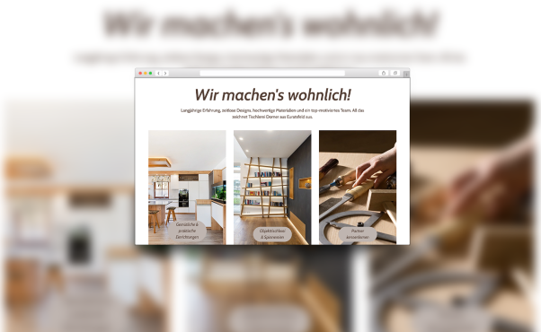 Ansicht der Website in der Desktop-Variante